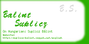 balint suplicz business card